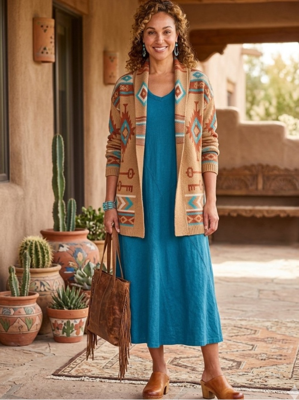 New Soft Surroundings Bailey Midi Jacquard Embroidered Dress Large Solid Seaport